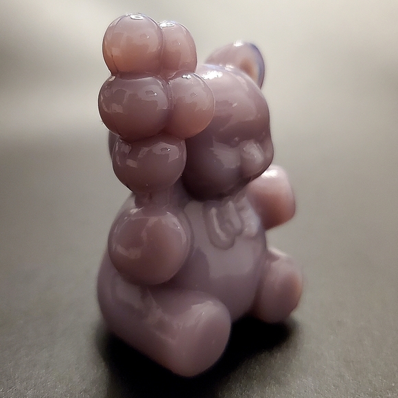 Vntg Boyd "Patrick the Bear" Opaque Amythest Purple Lavender Slag Glass - Picture 2 of 8